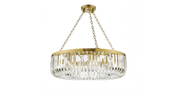 Sigourney 8 Light Pendant Satin Gold and Crystal