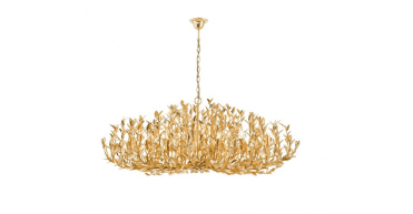 Silvius 12 Light Oval Pendant Gold Leaf