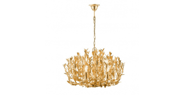 Silvius 9 Light Pendant Gold Leaf