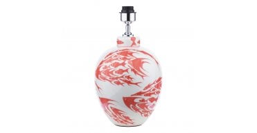 Simone Ceramic Table Lamp Coral & White Fish Pattern