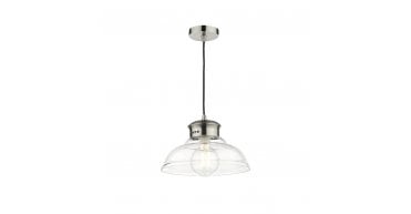 Siren 1 Light Single Pendant Antique Chrome Clear Glass