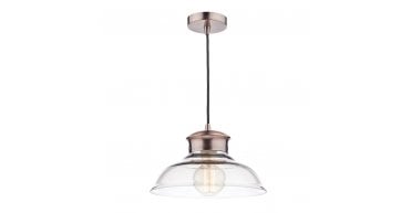 Siren Dome Pendant Glass & Antique Copper