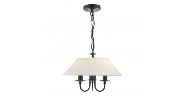 Sivan 3 Light Pendant Matt Black With Shade