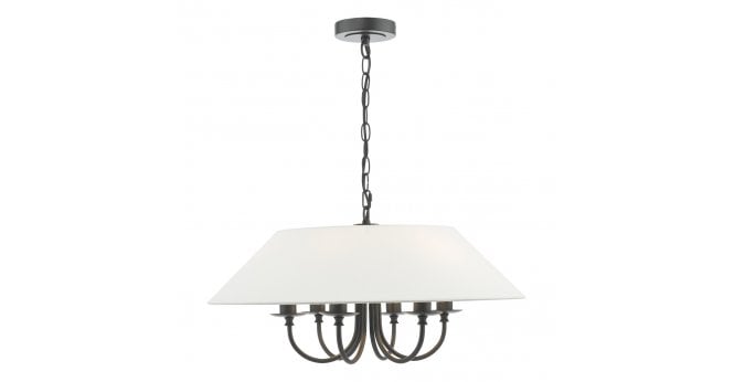 Där Lighting Sivan 6 Light Pendant Matt Black With Shade