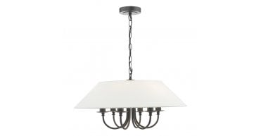 Sivan 6 Light Pendant Matt Black With Shade