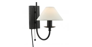 Sivan Plugged Wall Light Matt Black With Shade