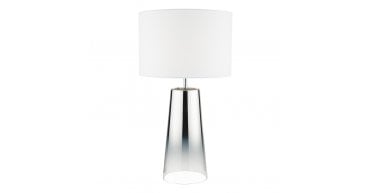 Smokey Table Lamp Clear & Chrome Ombre Glass With Shade