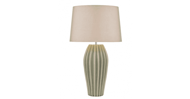 Där Lighting Sonia Taupe Faux Silk Tapered Drum Shade 38cm