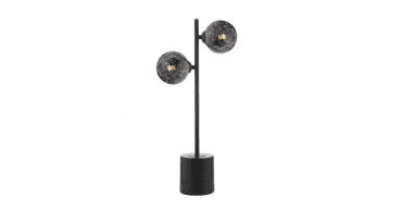 Spiral 2 Light Table Lamp Matt Black With Black Confetti Glass