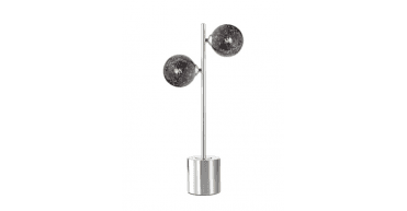 Spiral 2 Light Table Lamp Polished Chrome With Black Confetti Glass