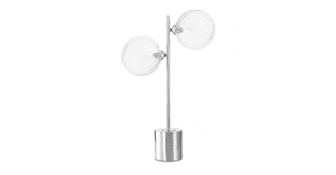 Spiral 2 Light Table Lamp Polished Chrome With Closed Glass