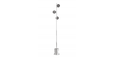 Spiral 3 Light Floor Lamp Polished Chrome With Black Confetti Glass