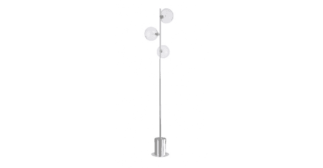 Där Lighting Spiral 3 Light Floor Lamp Polished Chrome With Closed Glass