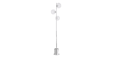 Spiral 3 Light Floor Lamp Polished Chrome With Closed Glass