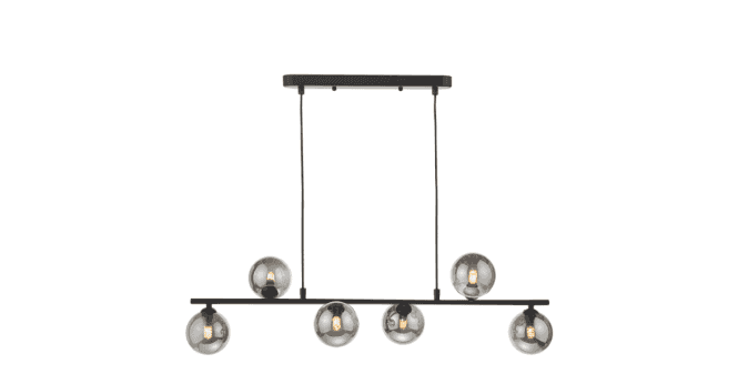 Där Lighting Spiral 6 Light Bar Pendant Matt Black Fitting Only