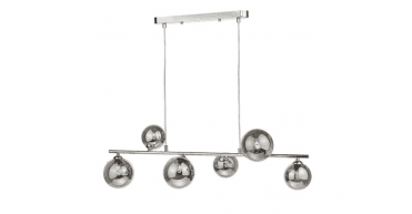 Spiral 6 Light Bar Pendant Polished Chrome and Smoked Glass