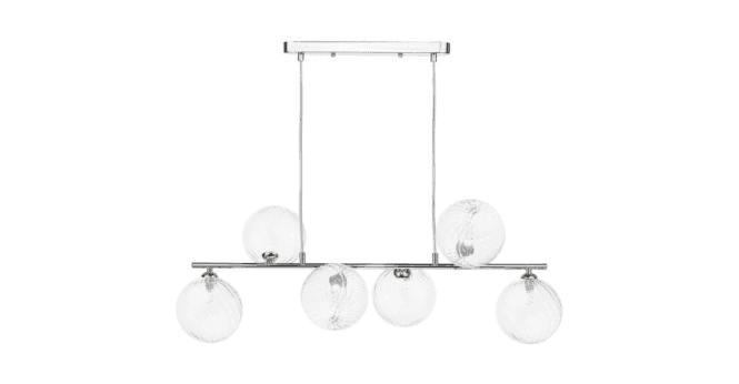 Där Lighting Spiral 6 Light Bar Pendant Polished Chrome With Closed Glass