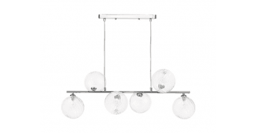Spiral 6 Light Bar Pendant Polished Chrome With Closed Glass