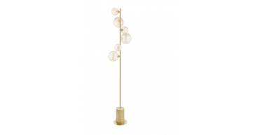 Spiral 6 Light Floor Lamp Matt Gold
