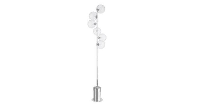 Där Lighting Spiral 6 Light Floor Lamp Polished Chrome With Closed Glass