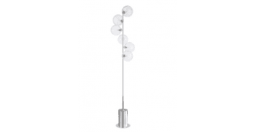 Spiral 6 Light Floor Lamp Polished Chrome With Closed Glass