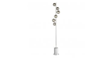 Spiral 6 Light Floor Lamp Polished Chrome With Smoked Glass