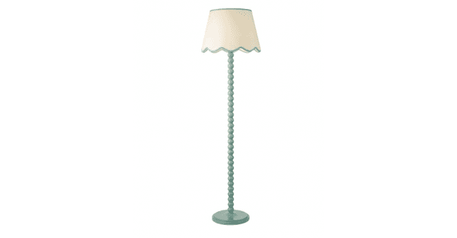 Där Lighting Spool Floor Lamp Blue With Shade