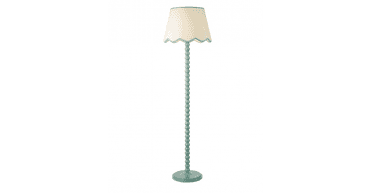 Spool Floor Lamp Blue With Shade