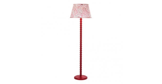 Där Lighting Spool Floor Lamp Gloss Red Base Only