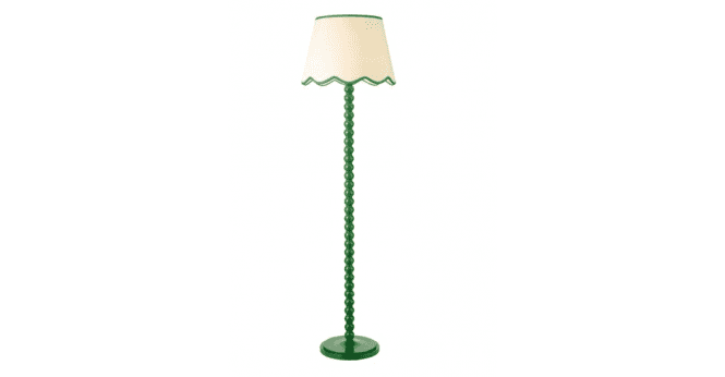Där Lighting Spool Floor Lamp Green With Shade