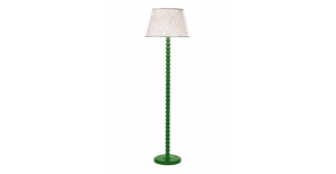 Spool Floor Lamp Green With Shade