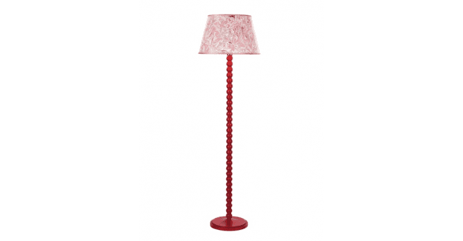 Där Lighting Spool Floor Lamp Red With Shade