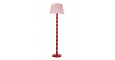 Spool Floor Lamp Red With Shade