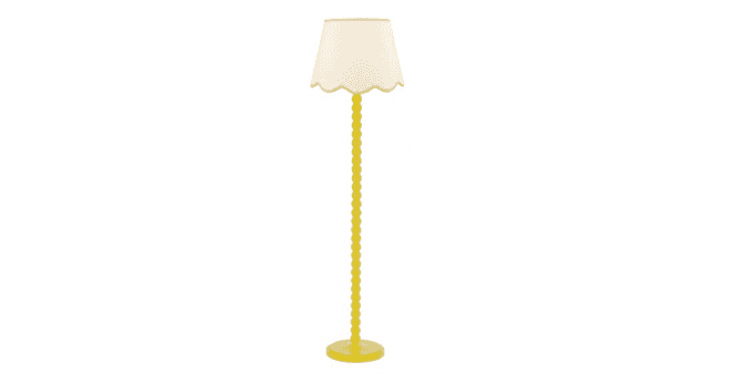 Där Lighting Spool Floor Lamp Yellow With Shade