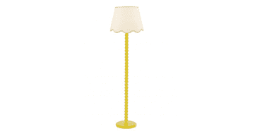 Spool Floor Lamp Yellow With Shade