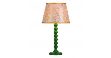 Spool Table Lamp Gloss Green Base Only