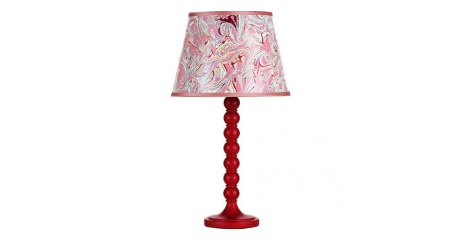 Där Lighting Spool Table Lamp Gloss Red Base Only