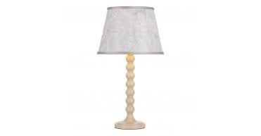 Spool Table Lamp Gloss Taupe Base Only