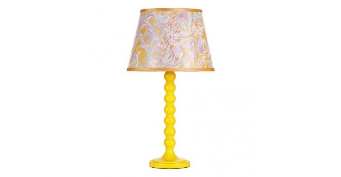 Där Lighting Spool Table Lamp Gloss Yellow Base Only
