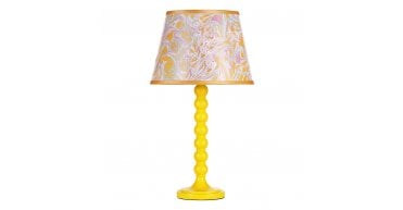 Spool Table Lamp Gloss Yellow Base Only