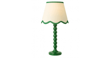 Spool Table Lamp Green With Shade