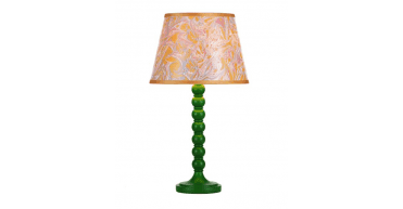 Spool Table Lamp Green With Shade