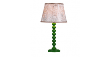 Spool Table Lamp Green With Shade