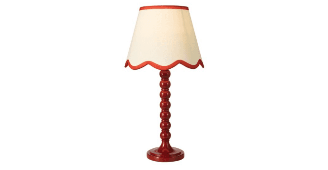 Där Lighting Spool Table Lamp Red With Shade