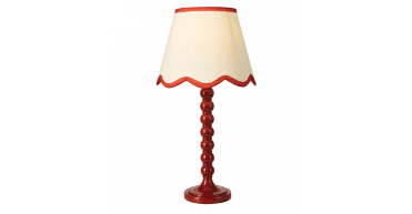 Spool Table Lamp Red With Shade