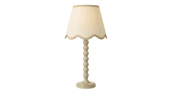 Spool Table Lamp Taupe With Shade