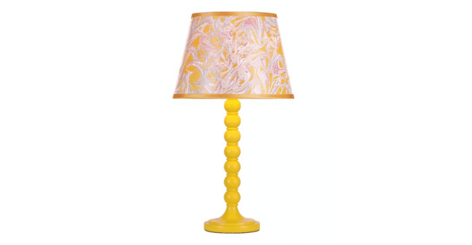 Där Lighting Spool Table Lamp Yellow With Shade