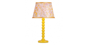 Spool Table Lamp Yellow With Shade