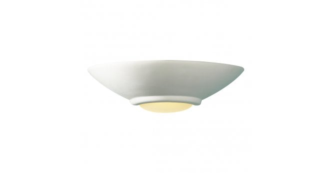 Där Lighting Stella Wall Light White Unglazed Ceramic Glass