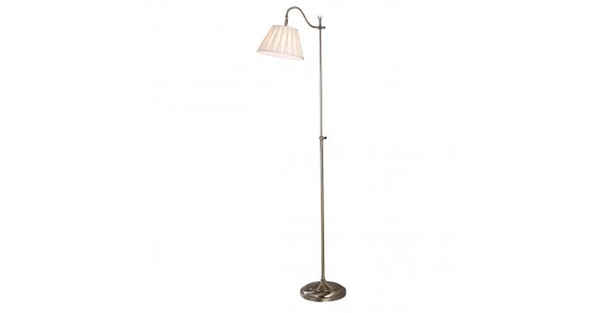 Där Lighting Suffolk Floor Lamp Antique Brass With Shade